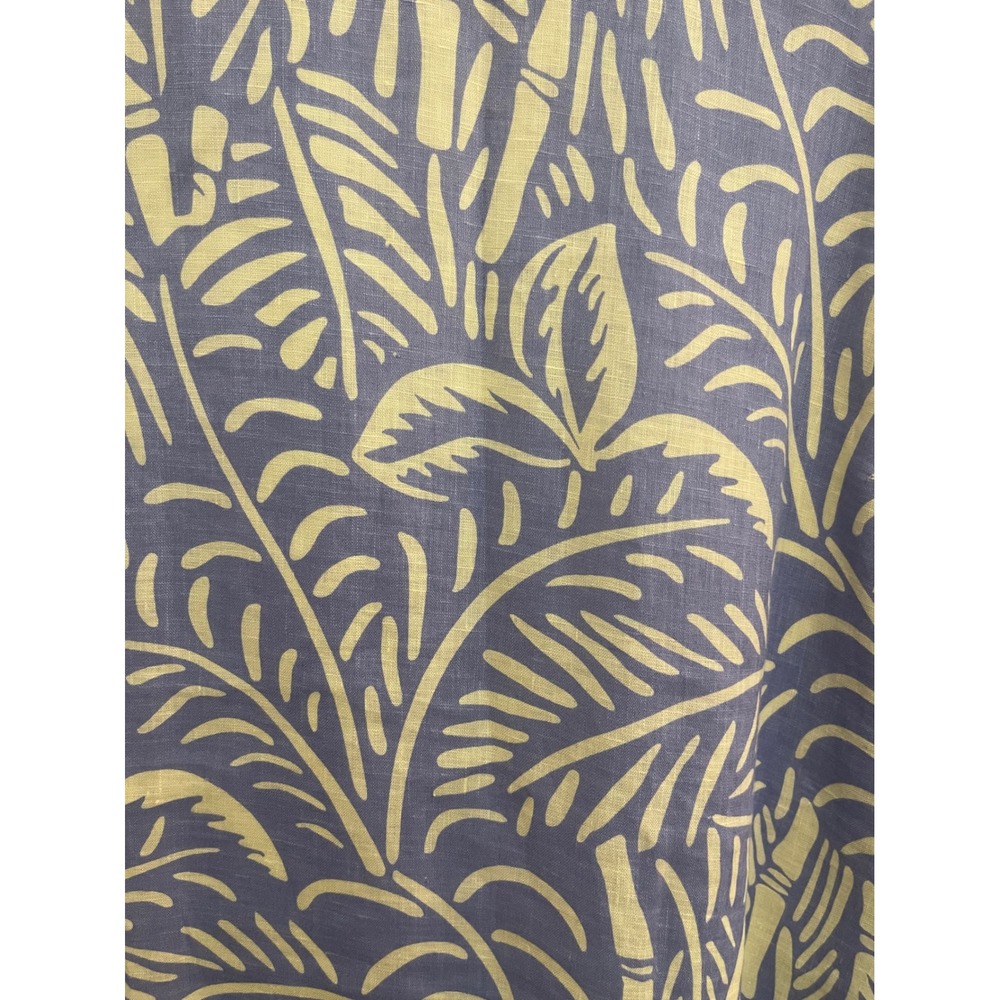 Island Company Blue Yellow Tropical Palm Linen Shift Resortwear Vacation XL - Picture 4 of 8
